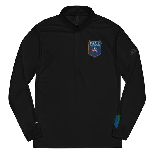 Quarter zip pullover (Logo Chest, NV Sleeve, CHAPLAIN other sleeve)