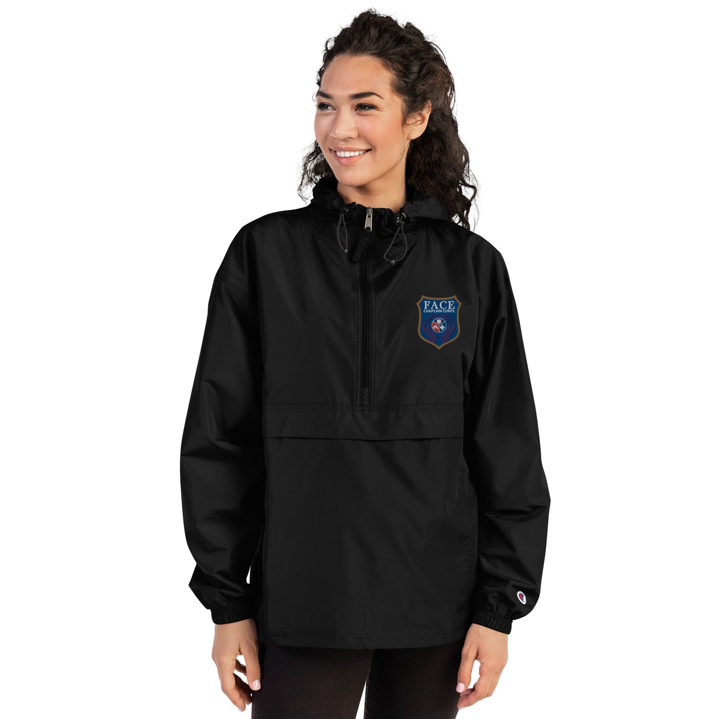 Embroidered Champion Packable Jacket w/ FACE logo
