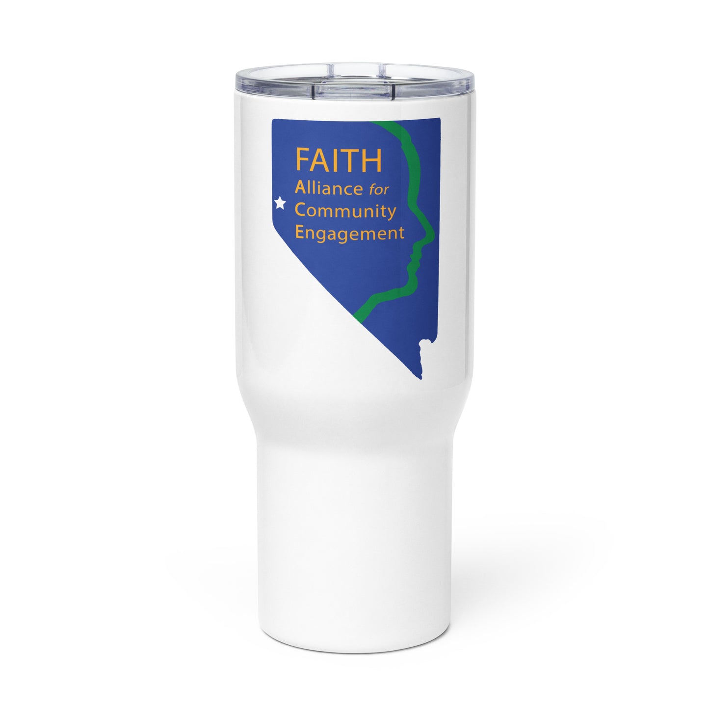 Travel mug w/ handle (FACE Logo)